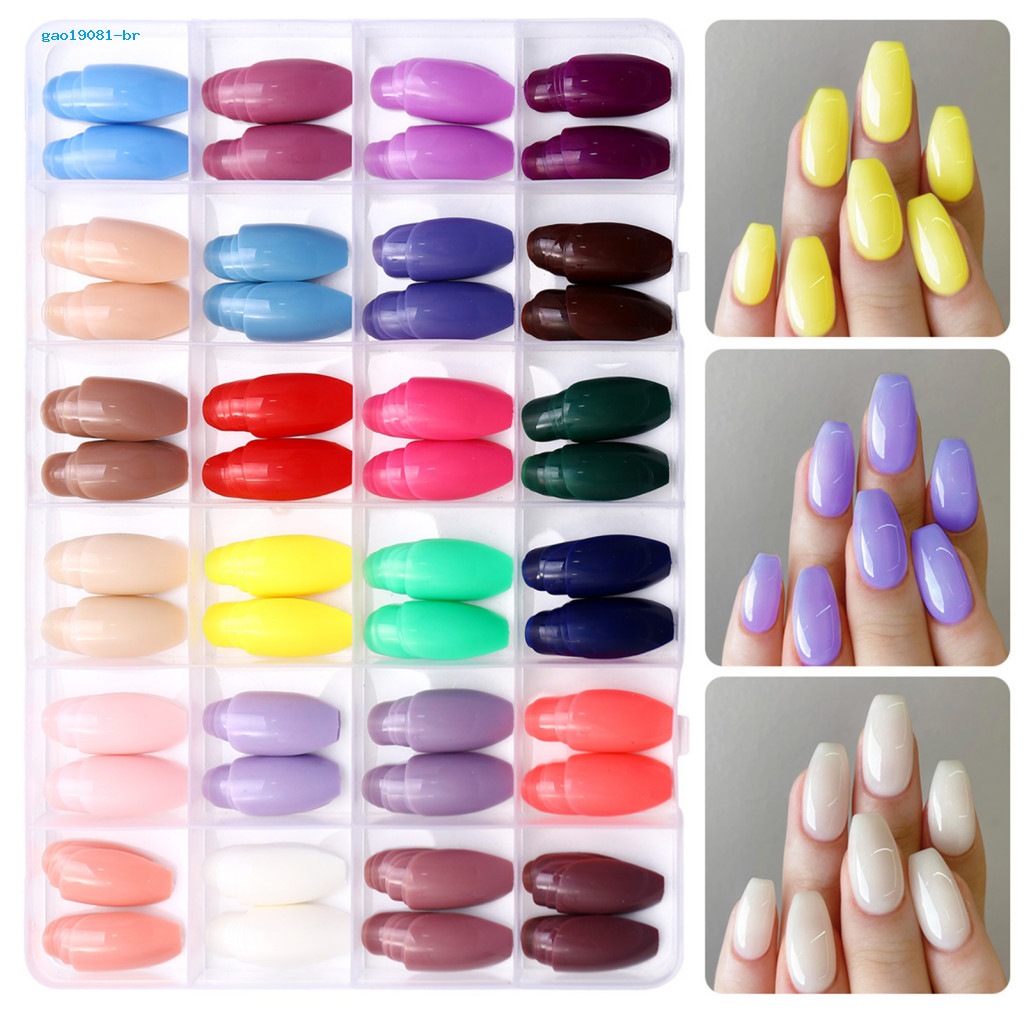 GA| Full Cover Press on Nails Press on Nails 576 chiếc Bộ móng tay giả – Bìa dài 24 màu Press-on Phầ