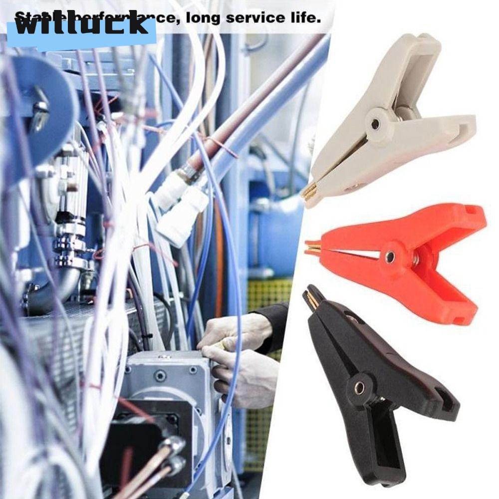 WILLYUCK LCR Kelvin Cá Sấu Kẹp Cáp Pin Kim Loại Kẹp Kiểm Tra Cách Nhiệt 52 Mm LCR Kelvin Kẹp