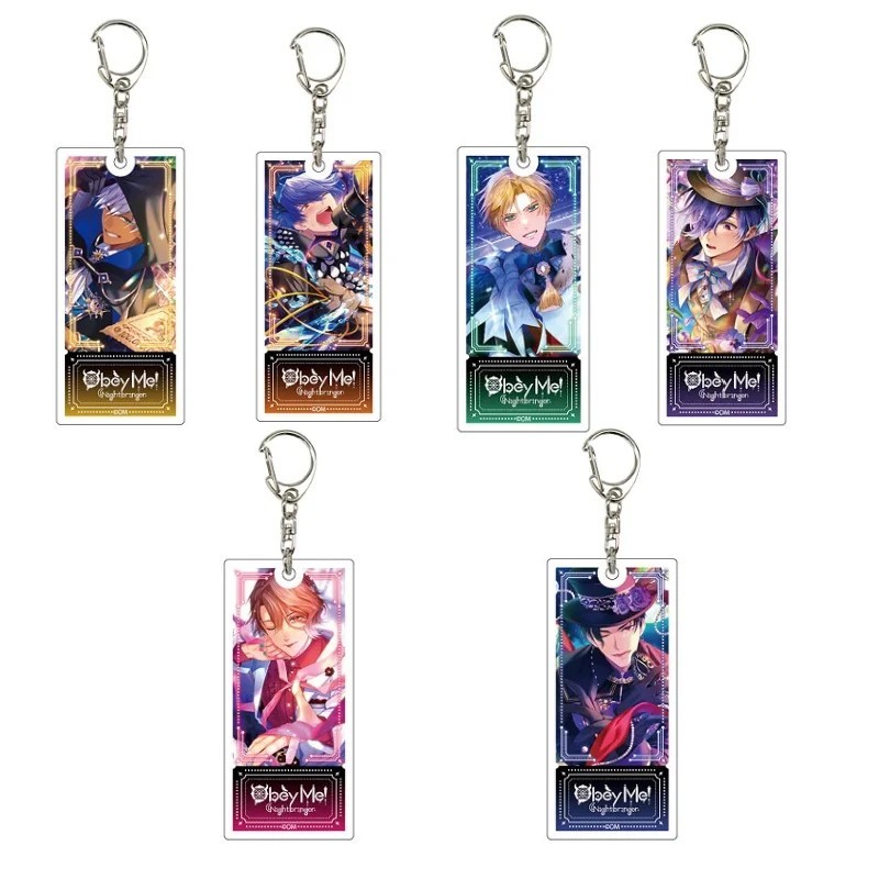 Móc khóa Anime Obey Me Acrylic Mica hình Ticket nhân vật Game đẹp phụ kiện treo túi xách ba lô trang