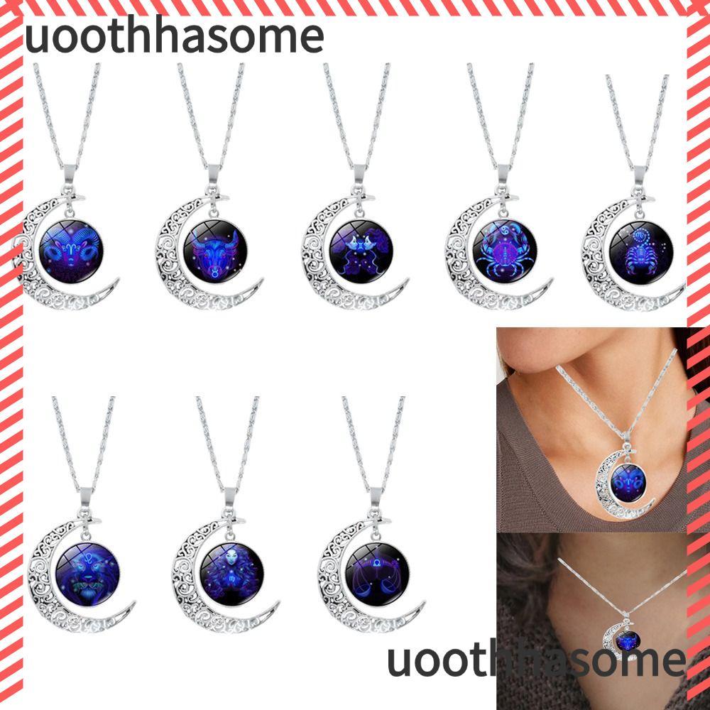 UOOTHASHASOME 12 Chòm Sao Mặt Trăng Vòng Cổ, Quà Tặng Giáng Sinh Bọ Cạp Nhân Mã Mặt Dây Chuyền 12 Vò