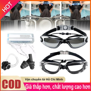 Kính hồ bơi chống sương mù nam giới phụ nữ bảo vệ tia cực tím quang học không thấm nước bơi kính với tai cắm