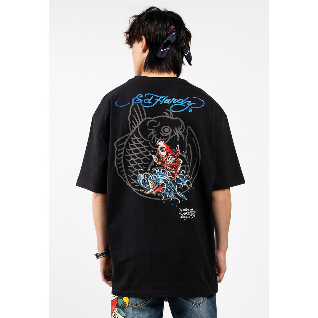 Áo thun Oversized Sun Koi Nhật Bản Ed Hardy - Nam