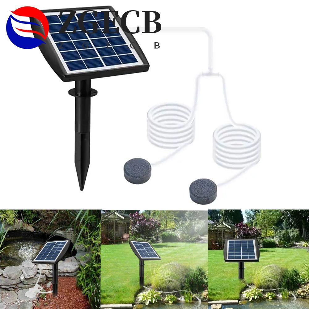 ZGECB Máy bơm oxy năng lượng mặt trời ZGECB, Máy tạo oxy bể cá có độ ồn thấp 3W, Thiết bị oxy Hiệu suất cao Pin Lithium 2600mAh bền Máy bơm oxy bể cá Vườn