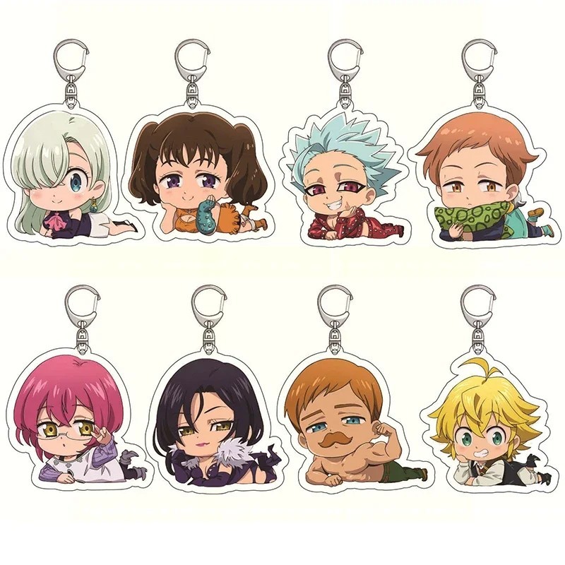 Móc khóa Anime Thất Hình Đại Tội Seven Deadly Sins Meliodas Elizabeth Diane Ban King Escanor mica tr