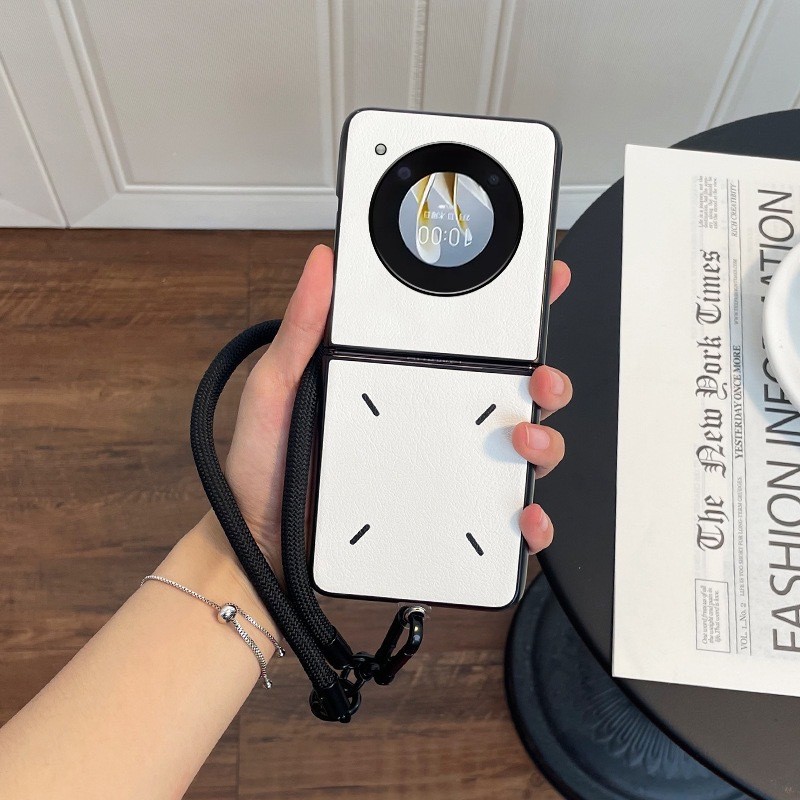 Ốp lưng Libero Flip 5G 6.9 "cho ZTE Libero Flip Nubia Flip3 DIY Dây màu trơn Da PU Vỏ chống sốc