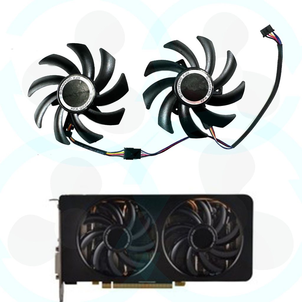 [COD] XFX Message View R9 280X 270X 290X 390X 560 570 474 Quạt Card đồ họa gốc Black Wolf