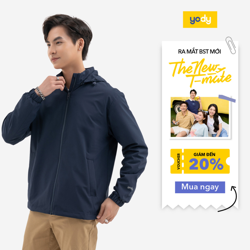 Áo khoác gió nam YODY 3C Pro cao cấp khoác nhẹ chống thấm nước, cản gió chống bụi AKM6017