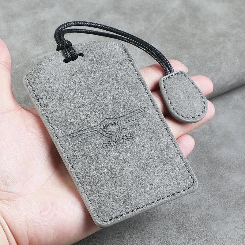 Da Lộn Da Chìa Khóa Xe Fob Ốp Lưng Dành Cho Xe Hyundai Genesis GV80 GV90 G70 G90 GV70 GV60 Thẻ 2023 