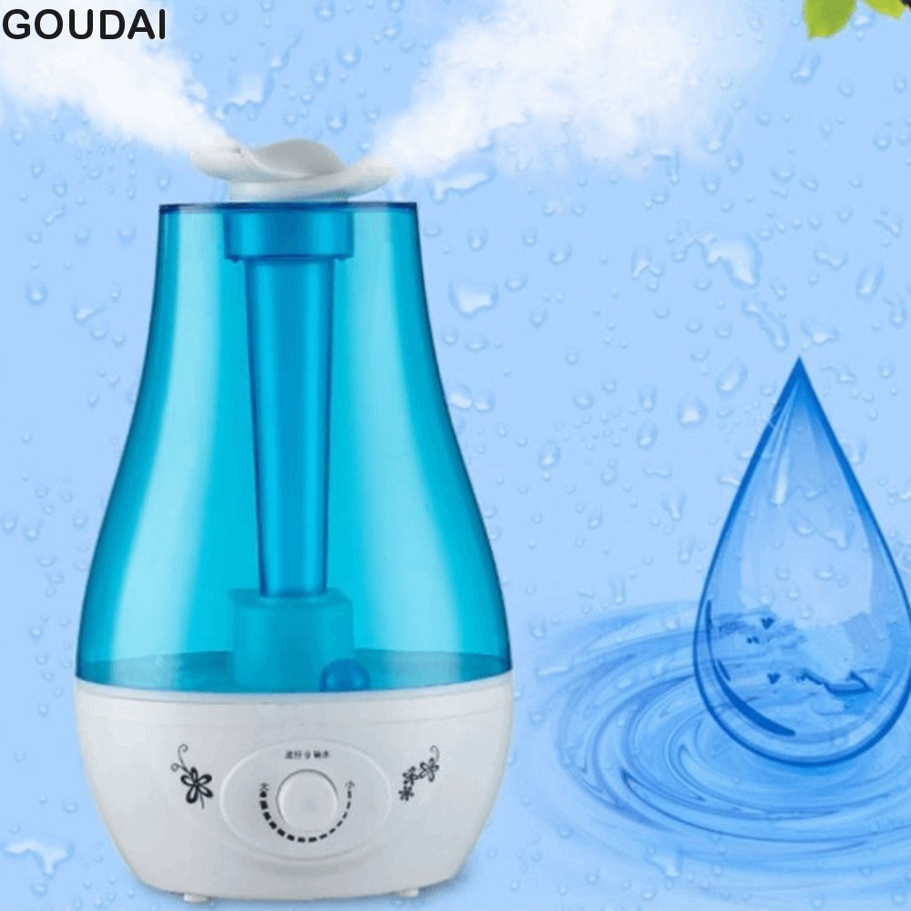 GOUDAI Máy tạo độ ẩm phun đôi GOUDAI, Máy khuếch tán tinh dầu Máy phun đôi Máy tạo độ ẩm không khí siêu âm, Đèn LED Dung tích 3000ML Máy tạo độ ẩm đèn ngủ LED âm lượng lớn Sử dụng tại nhà