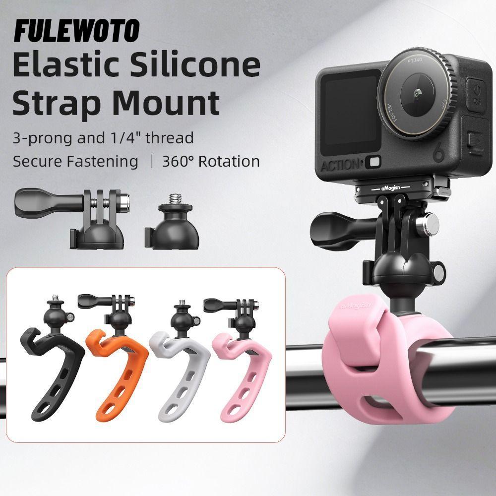 Giá đỡ Camera hành động FILEWOTO, Giá đỡ linh hoạt bằng silicon có thể xoay được, Độ đàn hồi 360° Gi