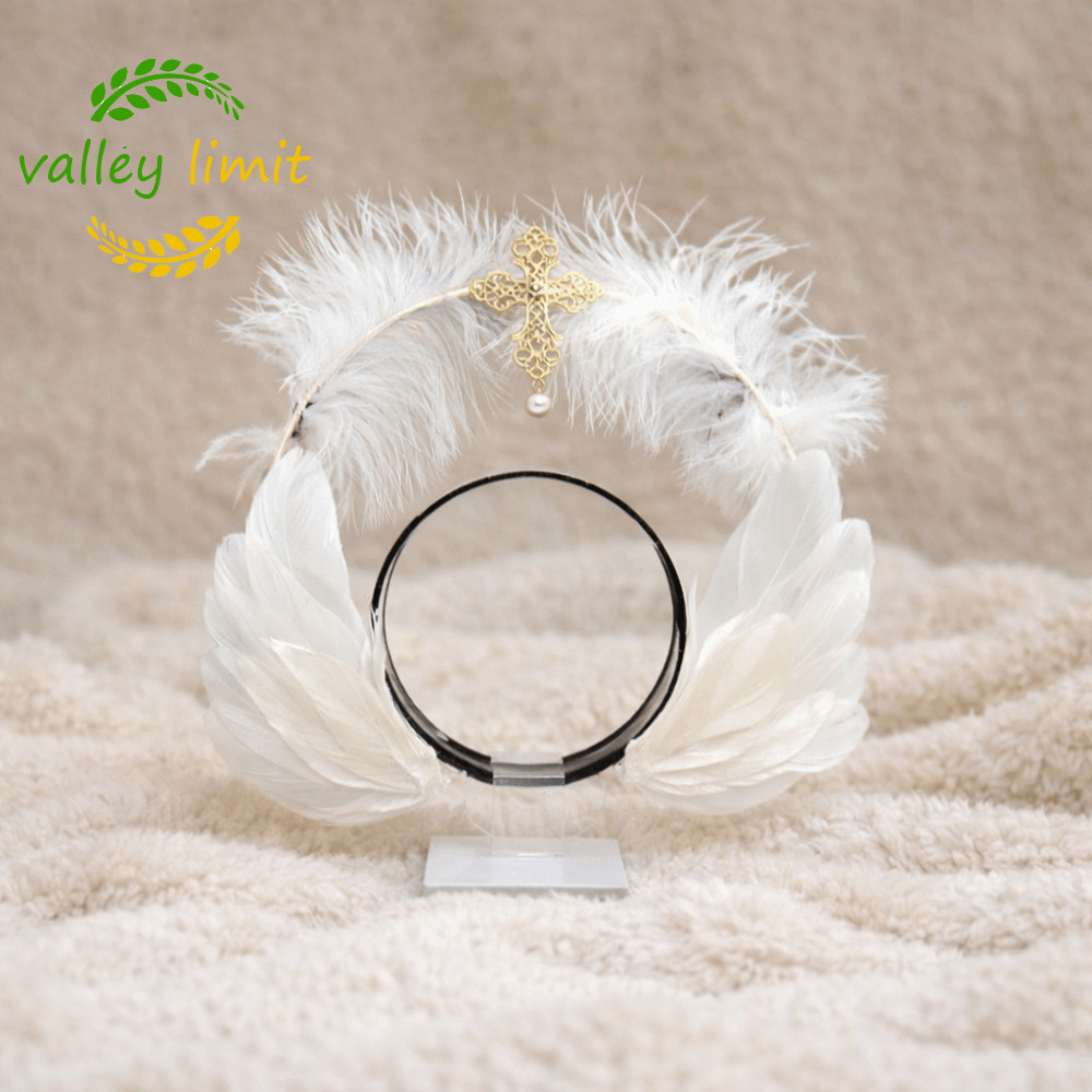 valley limit VALLEY LIMIT Feather Glory Crown Headband, Handmade Glory Shape Virgin Mary Queen Tiara