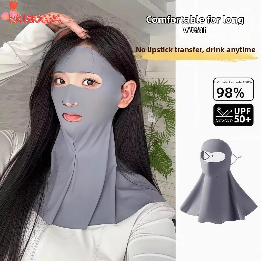 KATAKANV6 Face, Full Face Can Drink Water Face Shield, Chống bụi Chống tia cực tím Màu trơn Mặt Gini