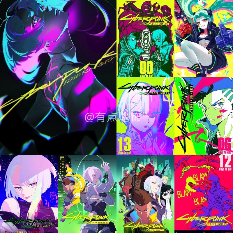 Cyberpunk Edge Walker Cyberpunk Poster lucy Rebecca Anime Ký Túc Xá Sinh Viên Phòng Ngủ Dán Tường #G