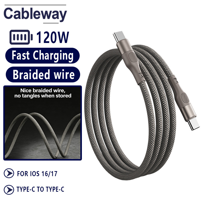 Cáp sạc nhanh bện kép Type-C Giao diện hợp kim nhôm Tương thích với cáp dữ liệu điện thoại di động A