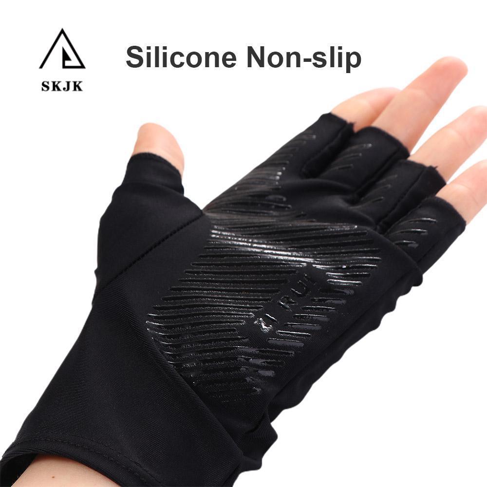 Skjk Nam Găng Tay Co Giãn Thể Thao Mùa Hè Màu Trơn Silicon Chống Nắng Găng Tay Rỡ Chống Trơn Trượt G