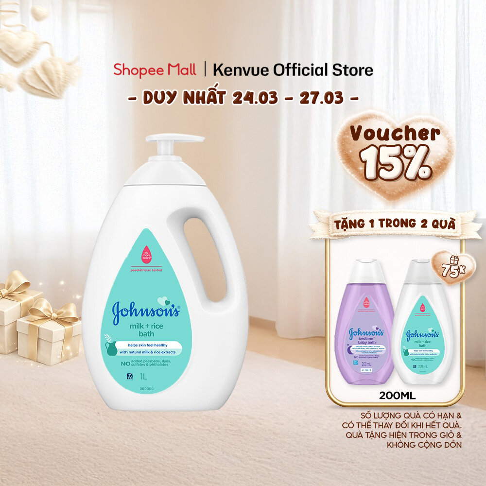 Sữa tắm Johnson's Baby chứa sữa và gạo 1000ml - 100979992
