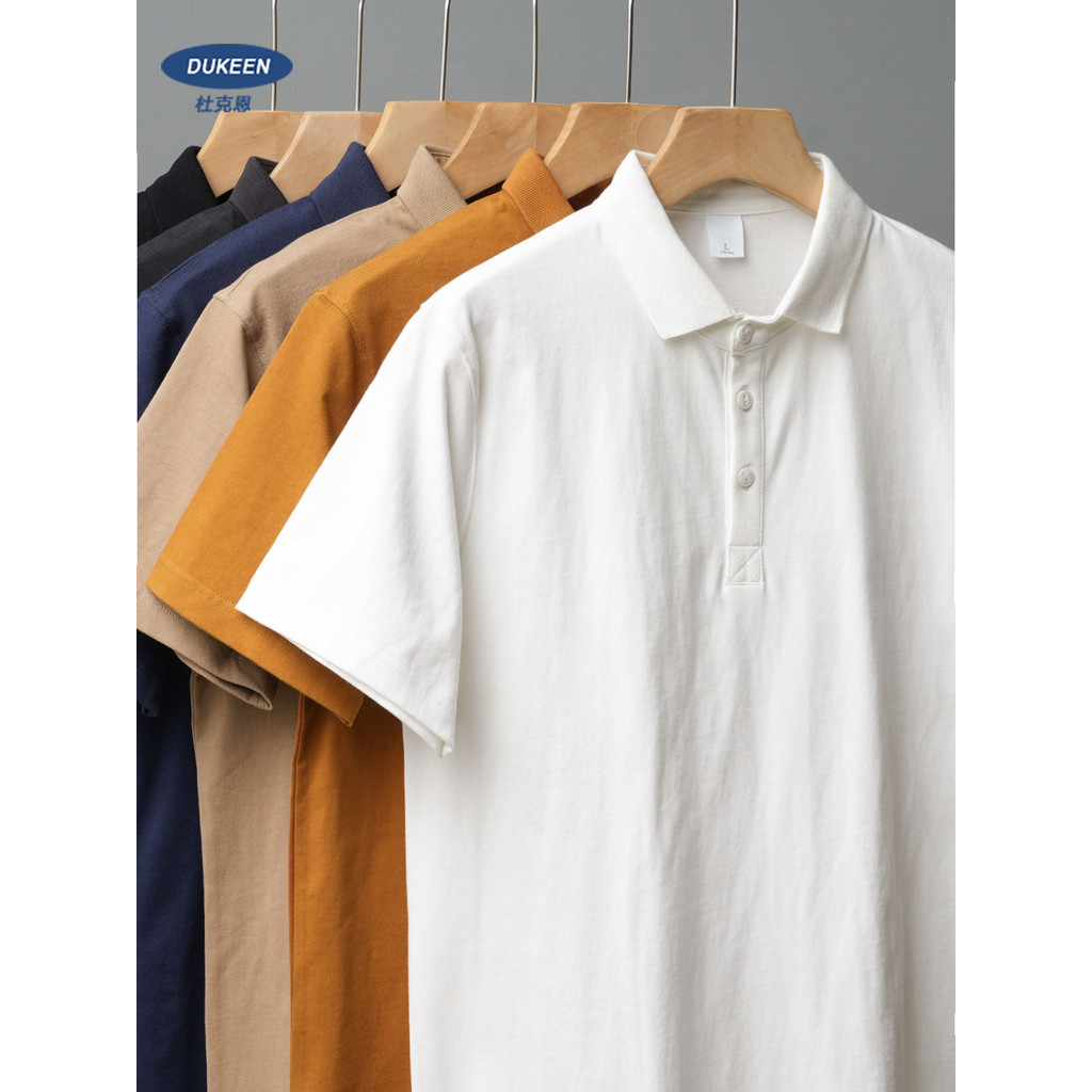 Dukeen Áo Polo Nam 320g Cotton Nguyên Chất, Tay Ngắn Phù Hợp Mùa Hè