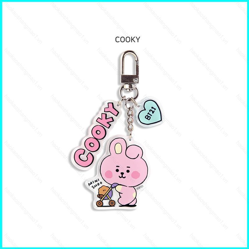 HK1 BTS BT21 KOYA RJ SHOOKY MANG MINI Acrylic Móc Khóa Nhân Vật Dễ Thương Túi Charm KH1