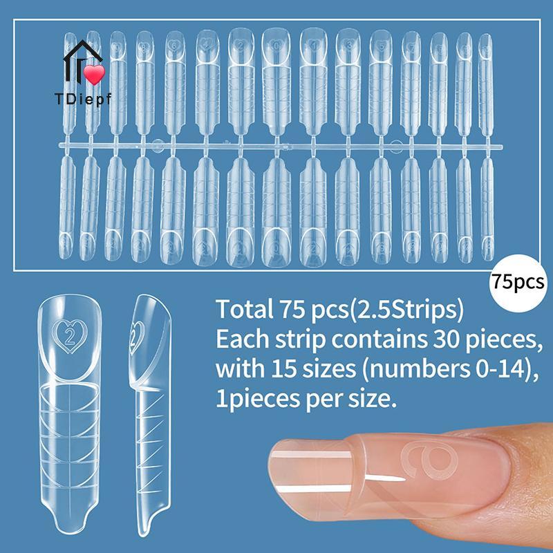[TDiepf] Space French Dual Forms 15 Kích Cỡ Rõ Ràng Có Thể Tái Sử Dụng Hệ Thống Kép Khuôn Móng Tay G