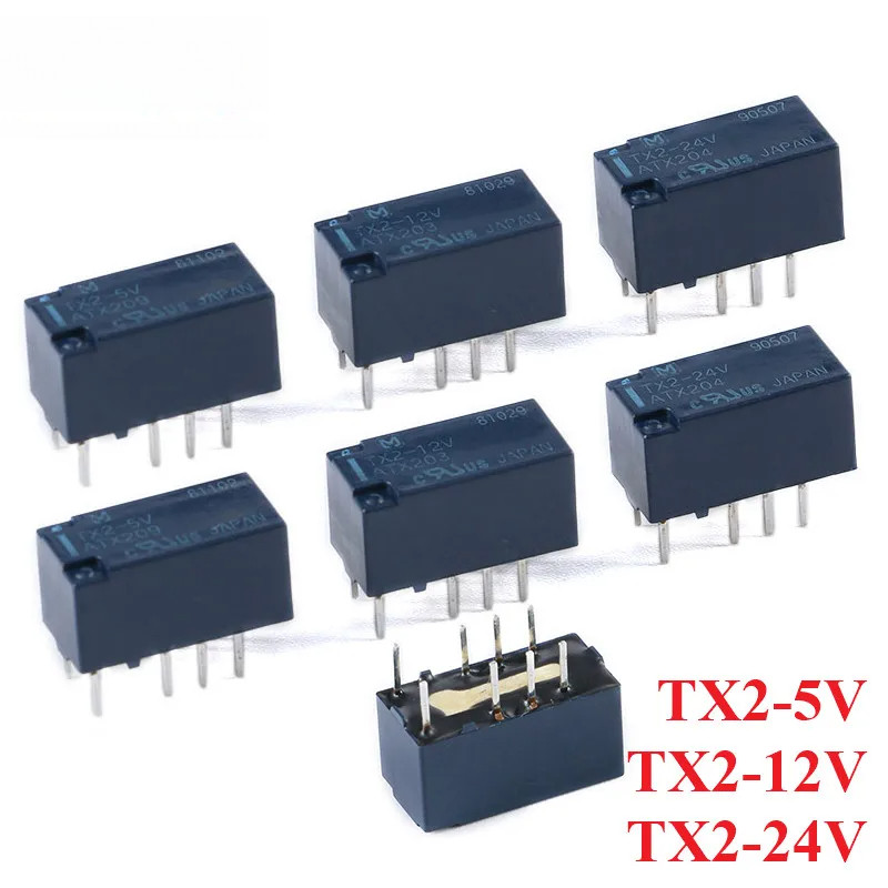 5 Cái / 1 Rơ Le Tín Hiệu DC 5V 12V 24V 2A TX2-5V TX2-12V TX2-24V ATX204 ATX203 ATX209 kéo Mở Kéo Côn