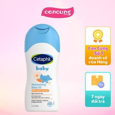 Dầu massage dưỡng ẩm hoa cúc Cetaphil Baby Moisturising Baby Oil with Organic Calendula 200ml