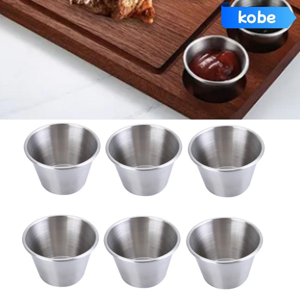 KOBE 6 Bát nước sốt nhúng, Ly rượu vang bằng thép không gỉ có thể xếp chồng lên nhau không thể phá v