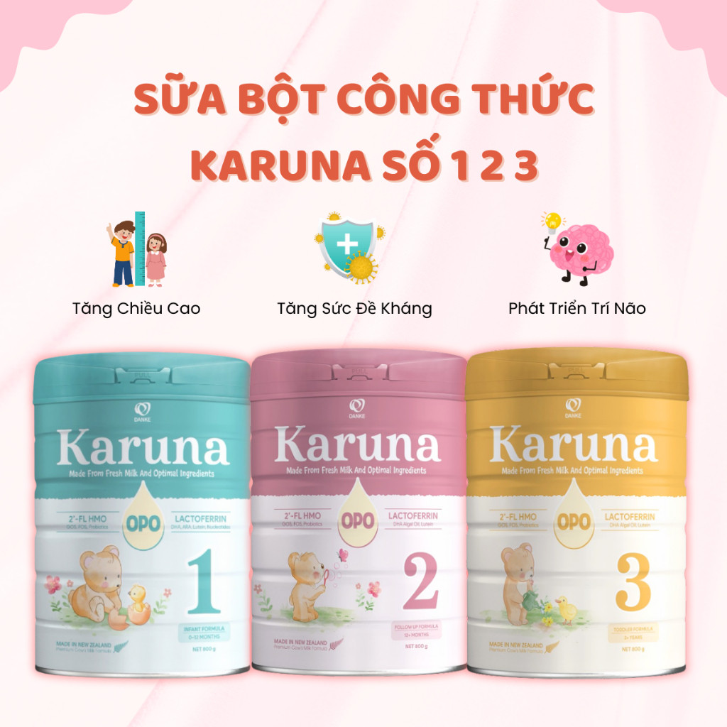Sữa Bột Công Thức Karuna Số 1 2 3 Tăng Sức Đề Kháng Phát Triển Trí Não Tăng Chiều Cao Cho Bé 800g