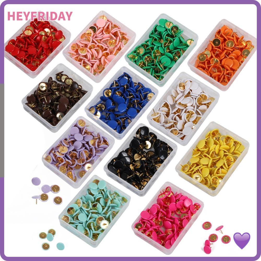 HEYFRIDAY 100 Cái Tacks, Tacks Point Bulletin Vẽ Chân đẩy tròn, Đồ dùng văn phòng Đầu tròn Ngón tay 