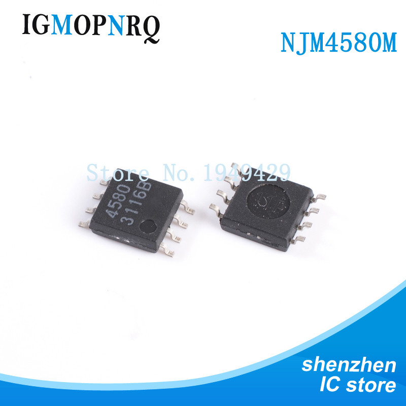 10 Cái / lốc NJM4580M SOP8 NJM4580 4580M Bộ khuếch đại âm thanh kép mới