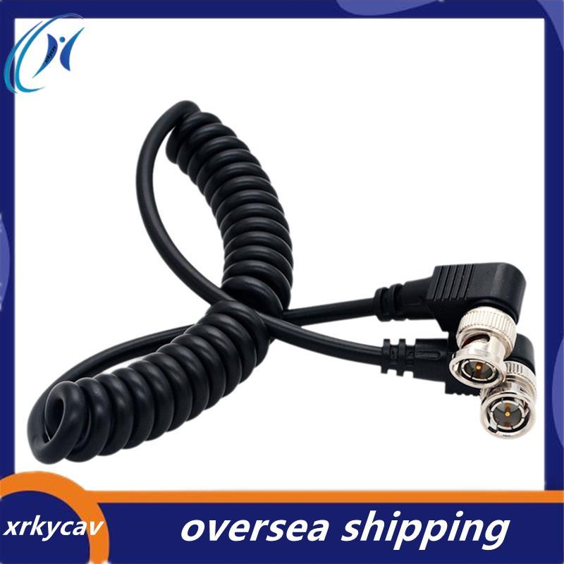 Góc phải BNC sang góc phải BNC Cáp đồng trục Camera Video Dây lò xo PU