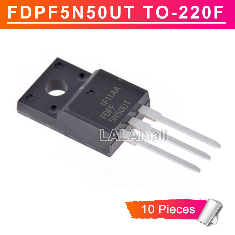 10 chiếc FDPF5N50UT TO-220F 5A / 500V N-channel MOSFET Transistor mới nguyên bản