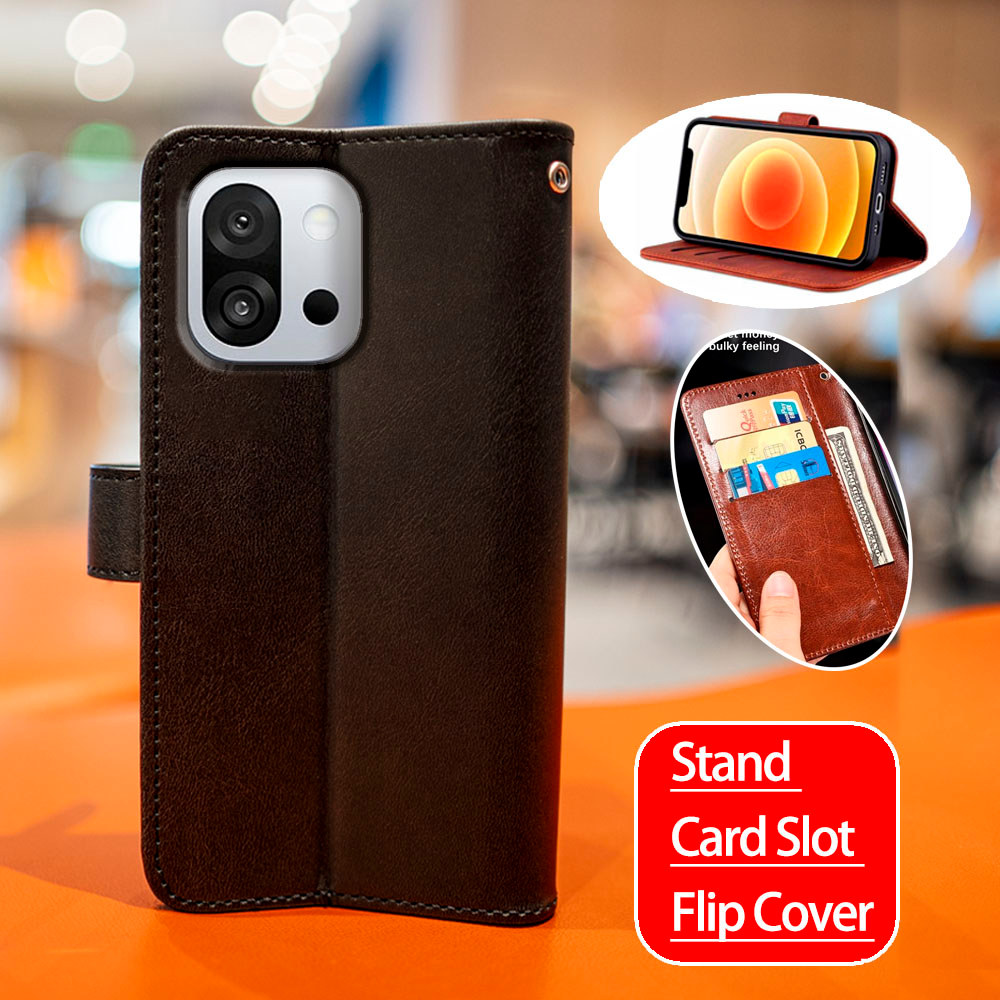 Vintage Cổ Điển Da Cho OnePlus 13T PKX110 Ví Folio Vỏ Điện Thoại Lật Notebook Bao Từ Chân Đế Thẻ