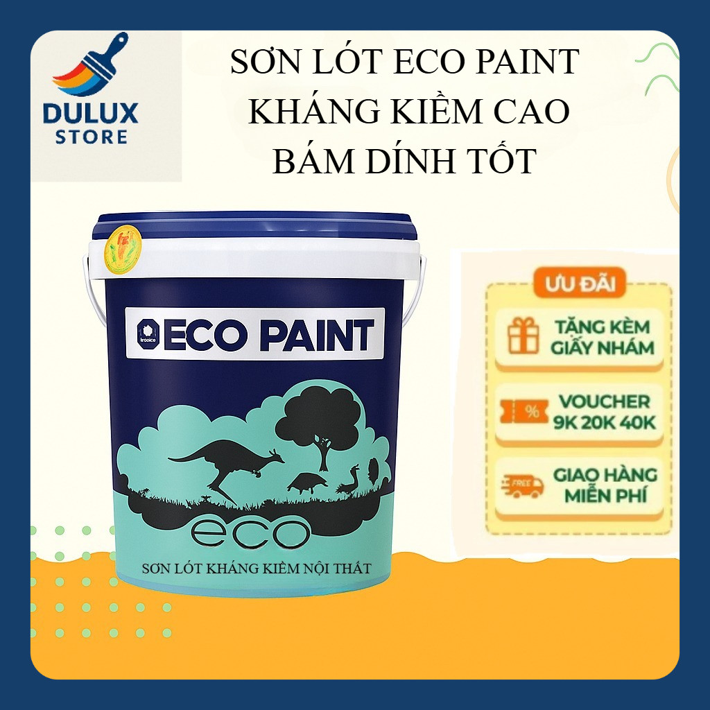 5L Sơn lót chống kiềm trong nhà  ECO PAINT tăng cường độ bám dính bề mặt sơn