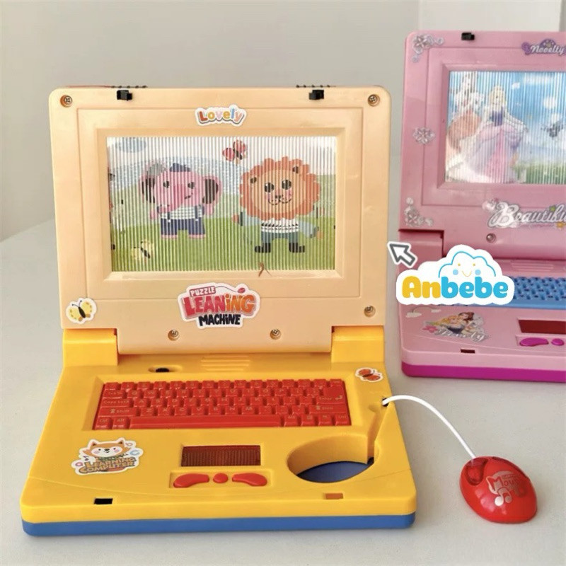 Đồ chơi máy tính laptop TOKI CAT cho bé, máy tính bảng có chuột kèm đèn led cho bé từ 2-5 tuổi