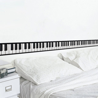 Decal dán tường Hình Đàn piano Trắng Đen 3d 200cm