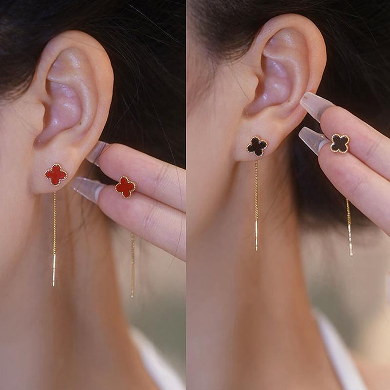 [Boutique1] Bông Tai Xuyên Trang Sức Lãng Mạn Bông Tai Cỏ Bốn Lá Cho Nữ Cô Gái Tuổi Teen Trang Sức P