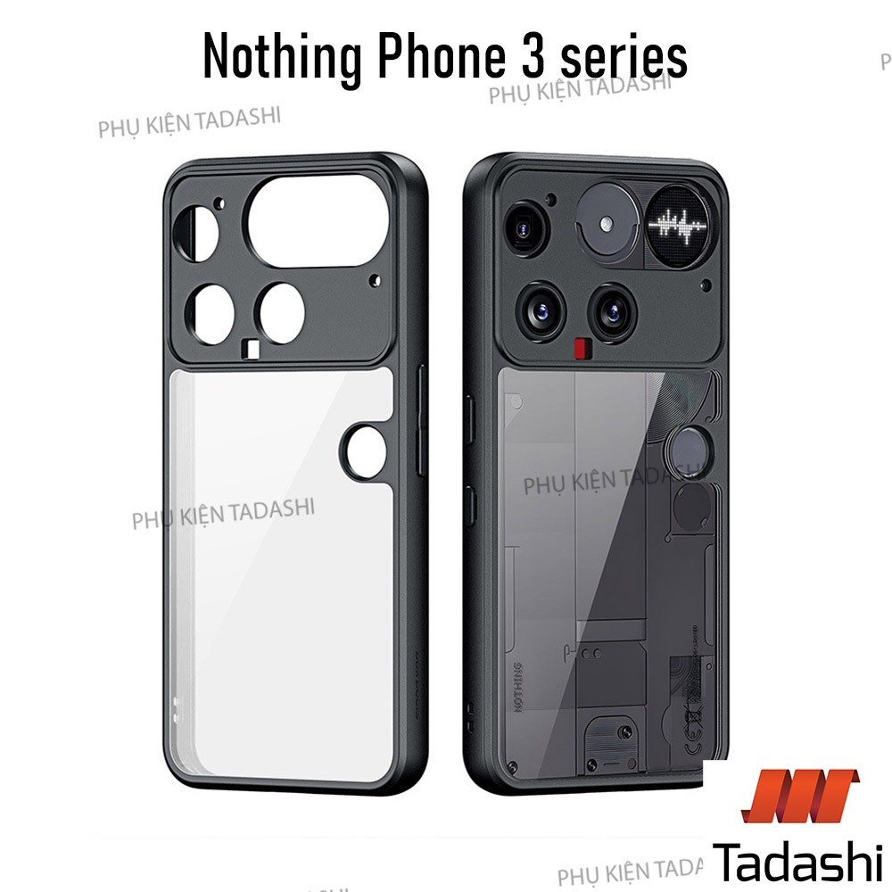 Ốp Lưng CỨNG Nothing Phone 3/ 3a/ Nothing Phone 3a Pro, CMF Phone 1 Trong Suốt Chống Ố, Viền Đen Ôm 