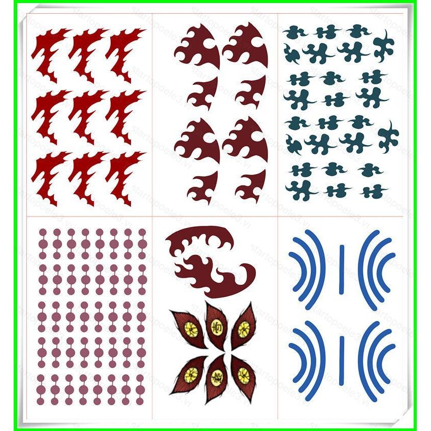 Demon Slayer Cosplay Miếng Dán Hình Xăm Kokushibou Mitsuri Akaza Tanjirou Sọc Halloween Cosplay Đạo 