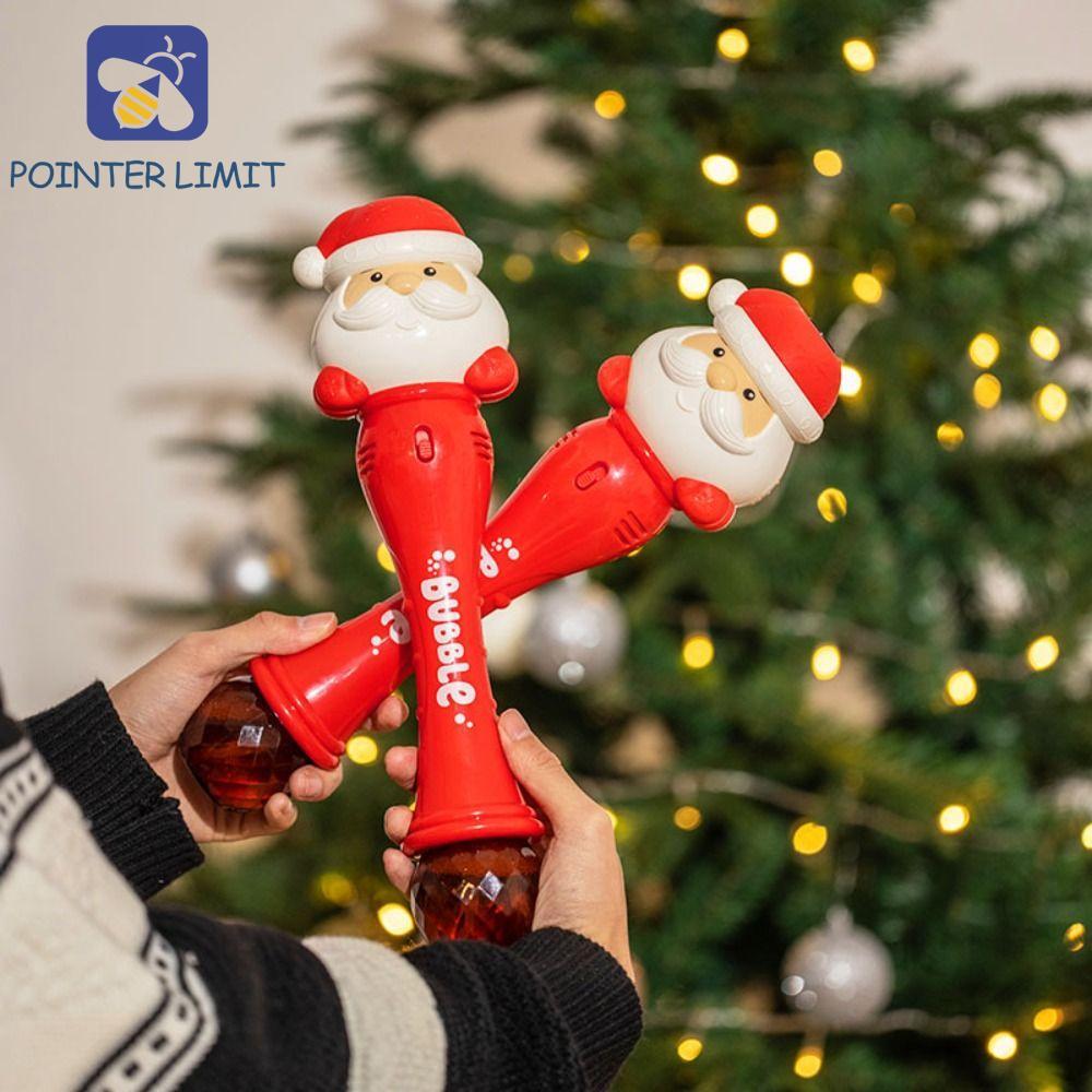POINTER LIMIT Santa Bubble Blowing Machine, Nhựa Giáng Sinh Santa Bubble Wand Đồ Chơi Ngoài Trời, Đi