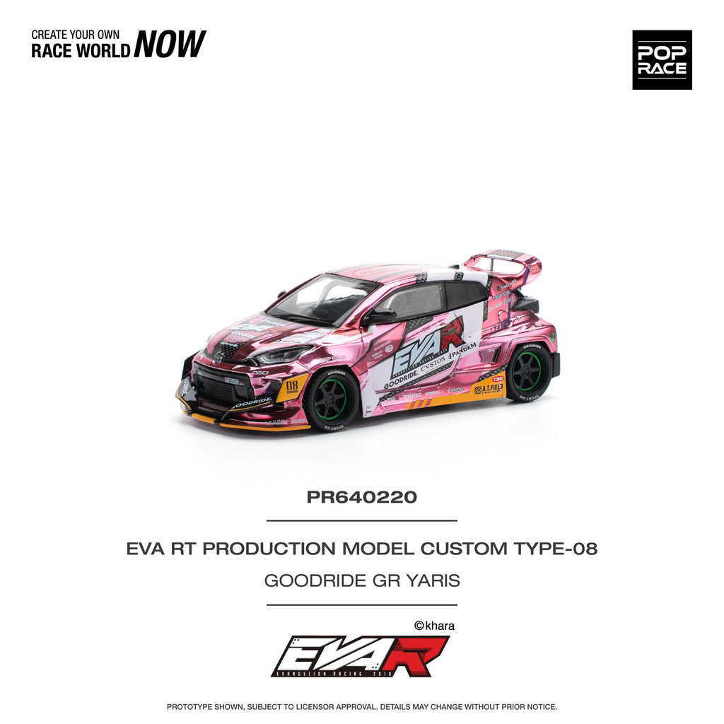MÔ HÌNH XE POPRACE PR640220 EVA RT PRODUCTION MODEL-08 GOODRIDE GR YARIS Pink