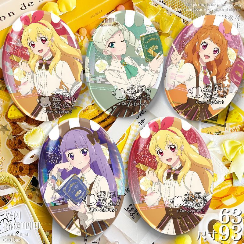 Huy hiệu Aikatsu Hoshimiya Ichigo thổ cẩm kawaii - phụ kiện cosplay đáng yêu cho túi xách và làm quà
