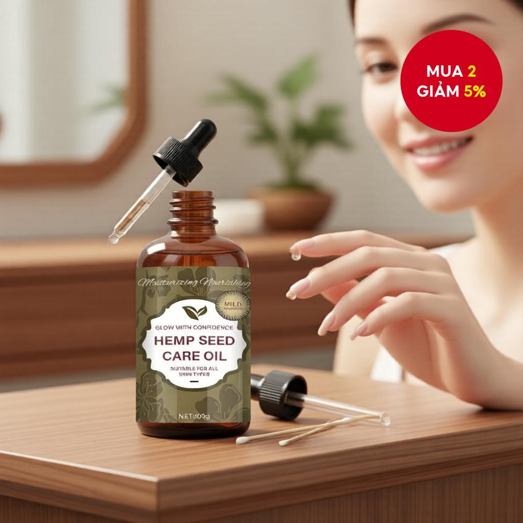 Dầu hạt gai ép lạnh hữu cơ nguyên chất - Không chứa hexane, dưỡng ẩm tự nhiên cho da