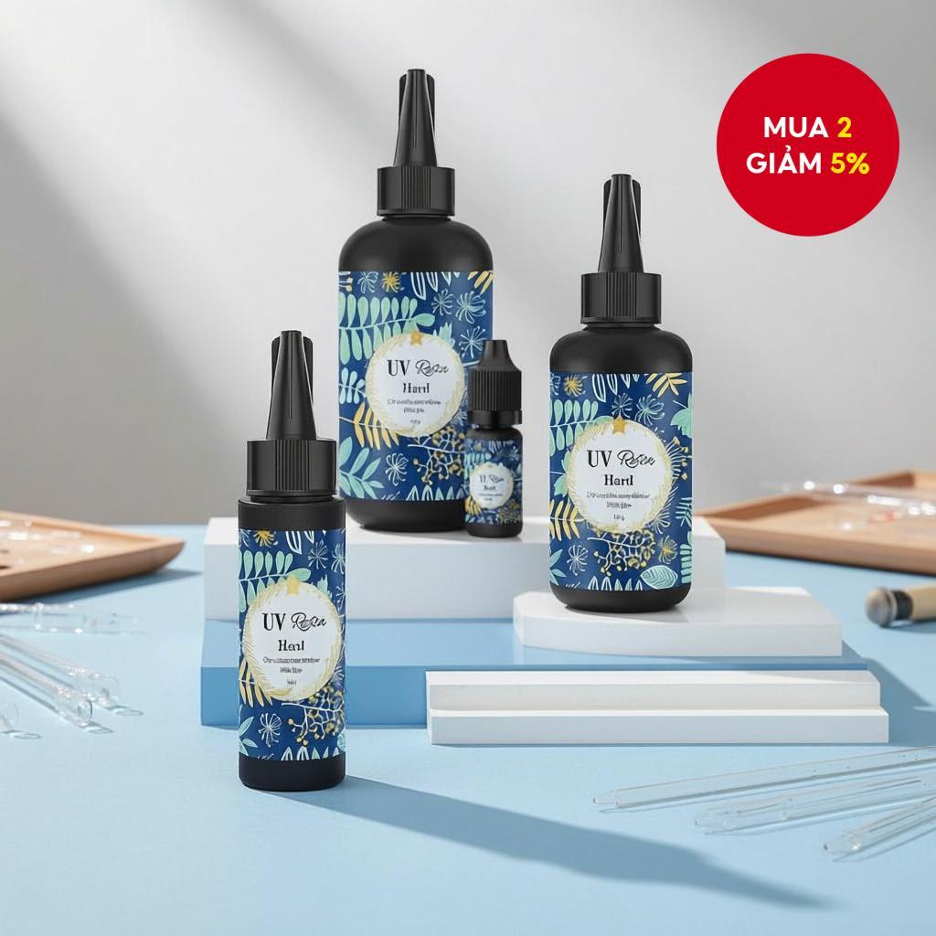 Long Vu Clear UV Resin - Khô nhanh, Chống ố vàng, 60g-100g