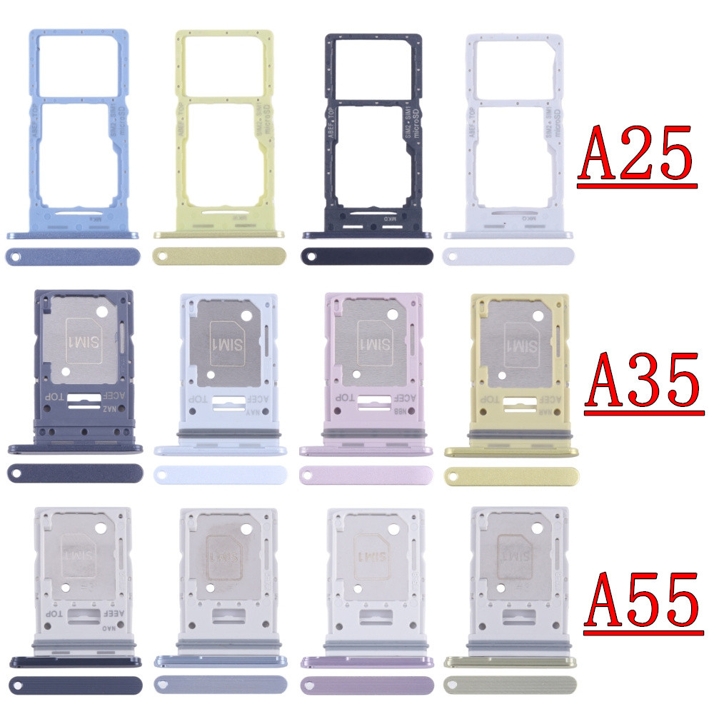 Bộ chuyển đổi khe cắm đầu đọc Chip kép Khay đựng thẻ Sim cho Samsung Galaxy A25 A35 A55 A256B / E / 