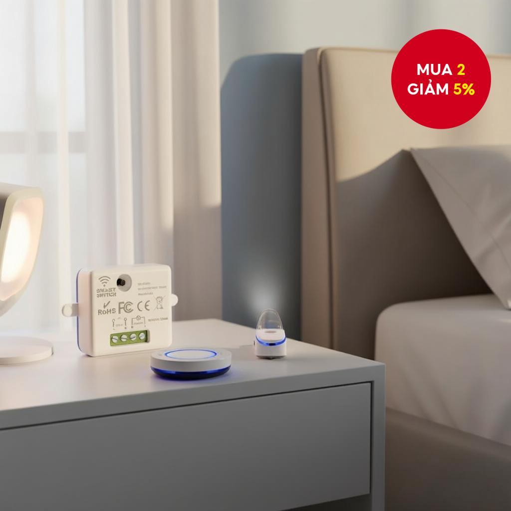 Công Tắc Tường Không Dây RF 433MHz Mini Điều Khiển Từ Xa 220V 110V 10A Relay Receiver Cho Đèn LED Gi