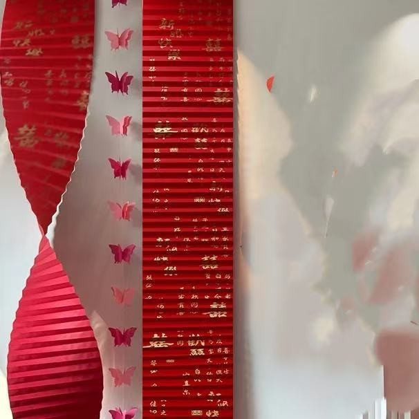 Nhân Vật Fu Nhân Vật Hạnh Phúc Sóng Origami Nền Trang Trí Tường Phòng Khách Phòng Ngủ Trung Quốc Đám