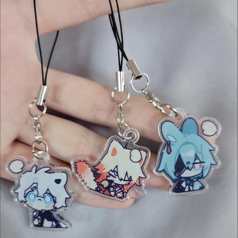 3Pcs/Lot Game  Pendant Phone Lanyard Cute Anaxa Anaxagoras Mydei Phainon NeiKos496 Mobile Phone Stra