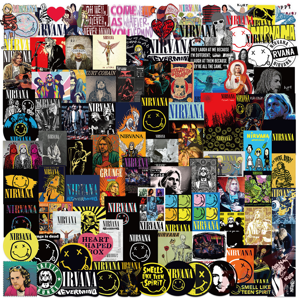 105 Cái / bộ ❉ Ban nhạc Rock. Nhãn dán PET Nirvana ❉ Nhãn dán đề can Doodle DIY thời trang không thấ