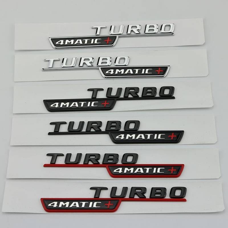 Mercedes Benz AMG Turbo 4matic Biturbo 4matic Fender Side Seam Label Car Logo Body Sign Sticker 45Pg