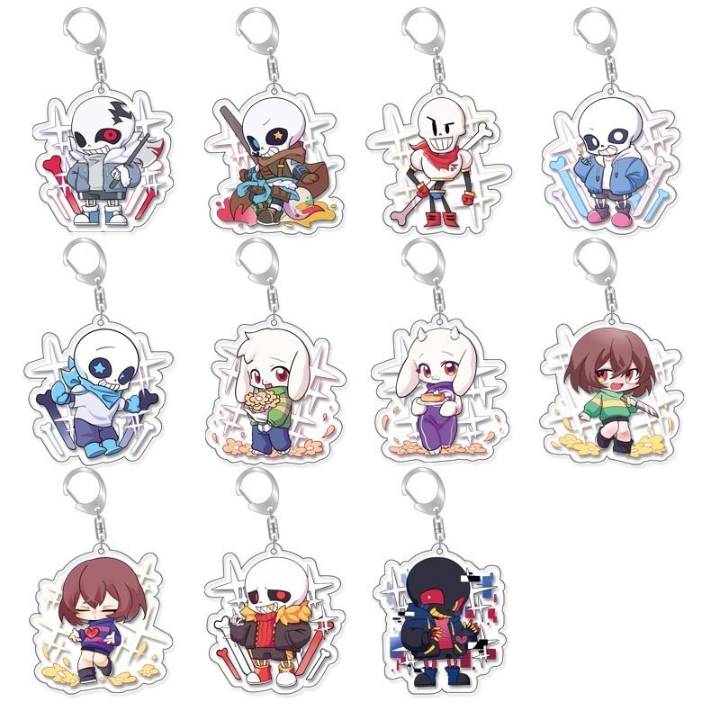 Undertale Anime Game Sans Frisk Toriel Cosplay Keychain Figure Badge Anime Accessories Cartoon Penda